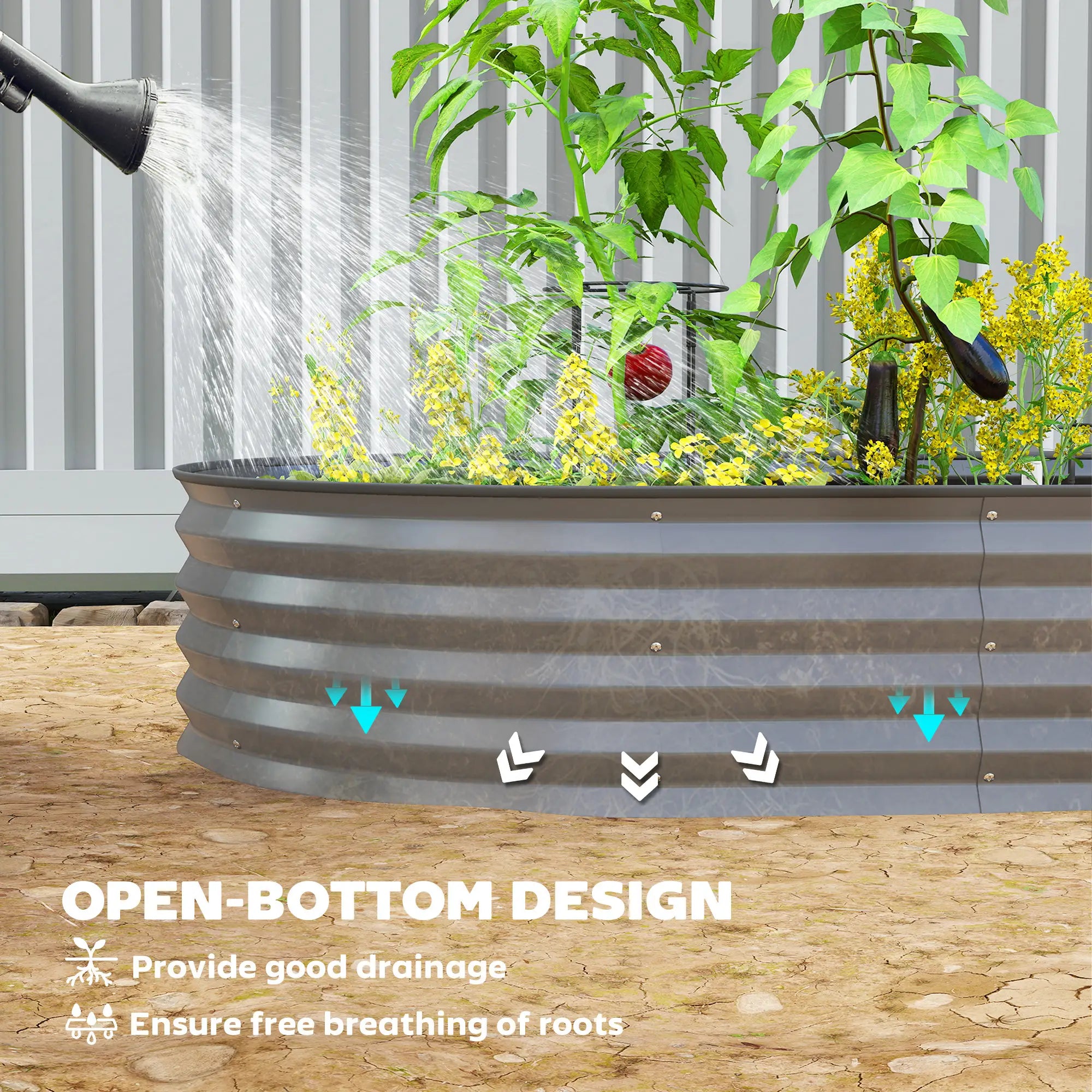 7' x 3' x 1' Galvanized Raised Garden Bed, Dark Grey Metal Planter Box, Dark Grey Galvanized Planter Boxes at Gallery Canada