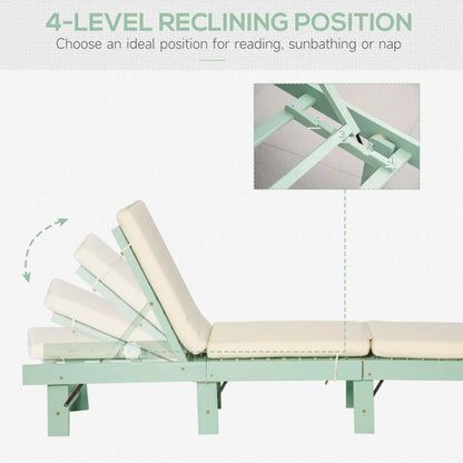 Wooden Folding Chaise Lounge, Outdoor Chair, Adjustable Back, Green Chaise Loungers at Gallery Canada