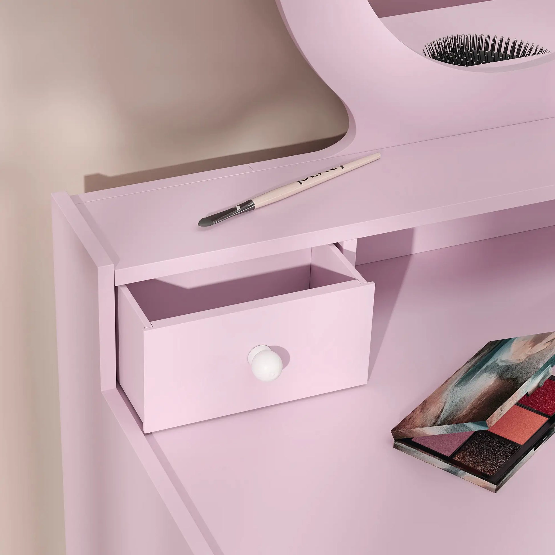 Kids Vanity Set, Makeup Table with Mirror, Stool, Drawers, Ages 3-8, Pink Toy Vanity at Gallery Canada