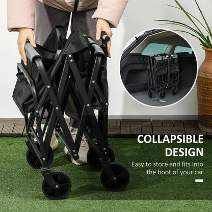 Steel Frame Folding Garden Cart, Collapsible Wagon, Telescopic Handle Folding Garden Carts at Gallery Canada