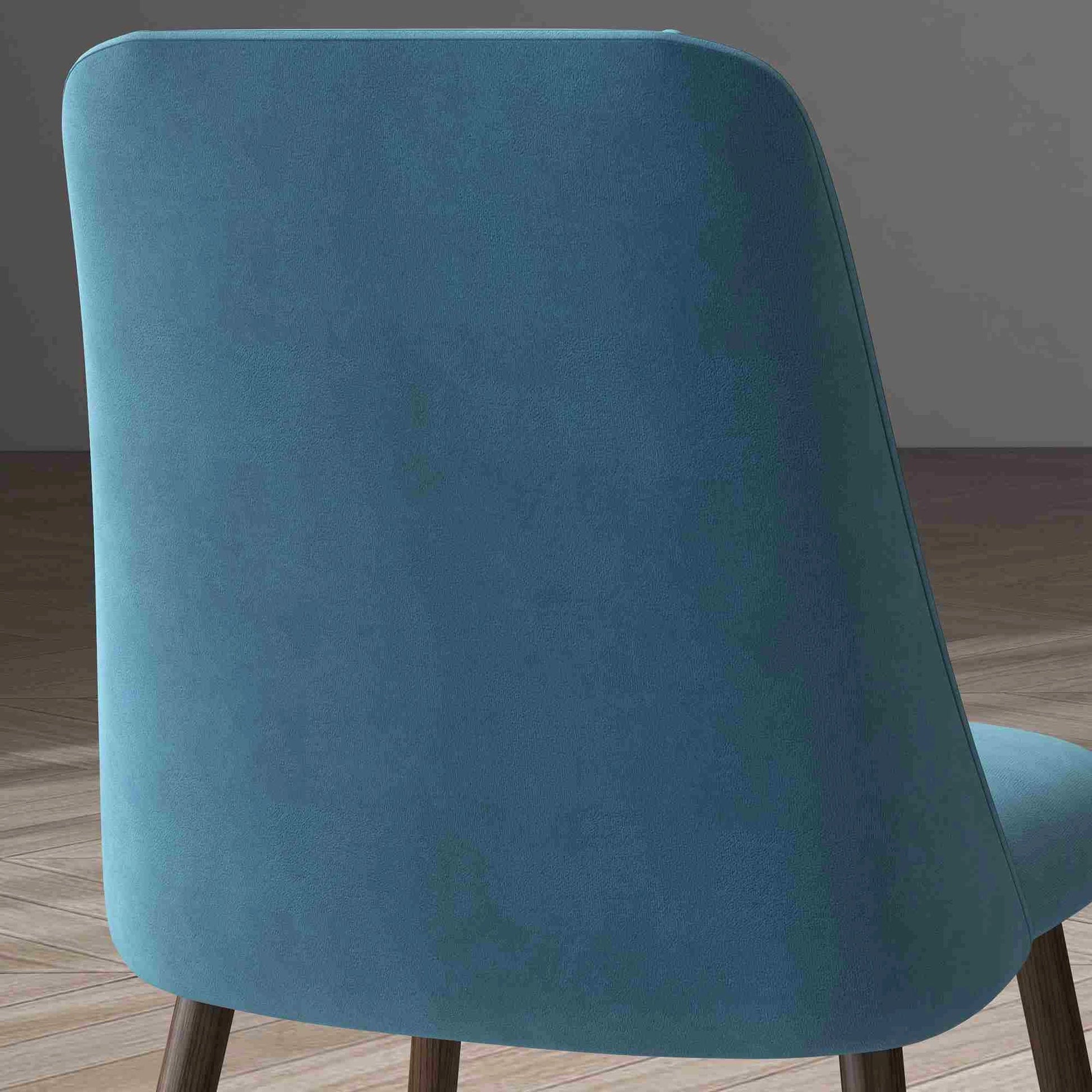 Upholstered Dining Chairs Set of 4, Velvet, Wood-Grain Steel Leg, Blue Bar Stools at Gallery Canada