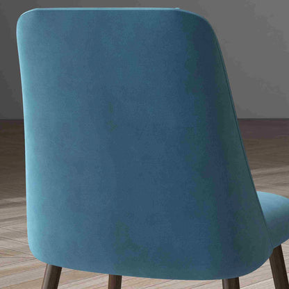Upholstered Dining Chairs Set of 4, Velvet, Wood-Grain Steel Leg, Blue Bar Stools at Gallery Canada