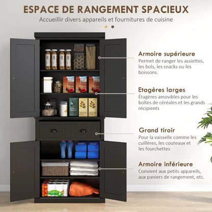 72 Kitchen Pantry, Freestanding Storage Cabinet, Black Kitchen Pantry Cabinets at Gallery Canada
