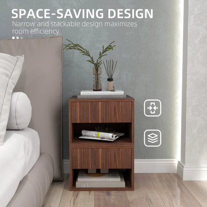 Floating Nightstand Set of 2, Wall Mounted, Brown Bedside Tables at Gallery Canada