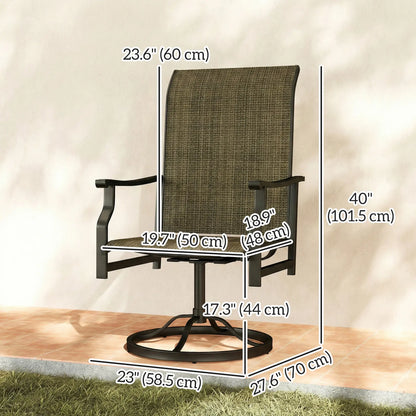 Swivel Rocker Outdoor Chair Set Of 2, High Back, Brown Bistro Sets at Gallery Canada