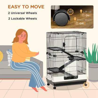 45"H 4-Level Rabbit Hutch, Universal Wheels, Slide-Out Tray, Black Houses & Habitats at Gallery Canada
