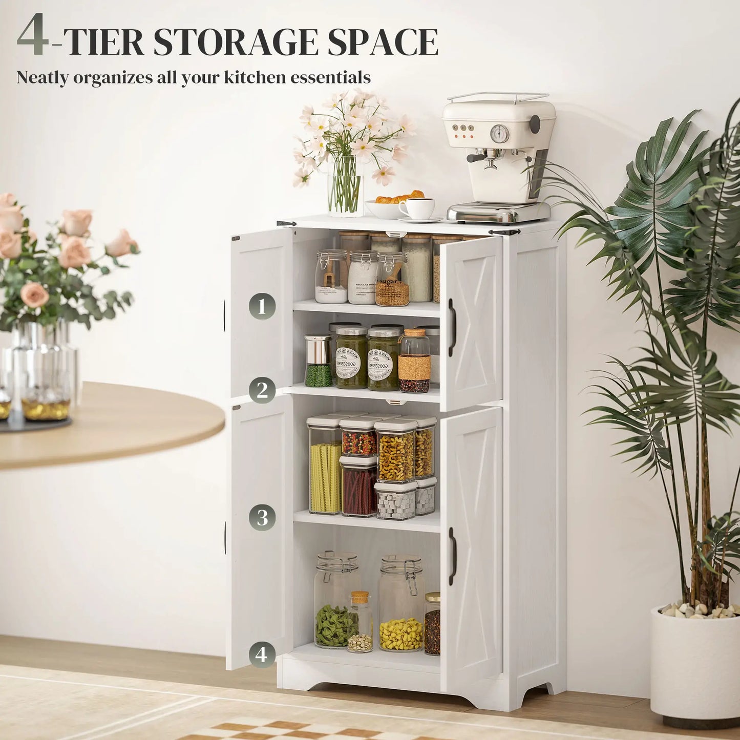 Farmhouse Kitchen Pantry, Freestanding Storage Cabinet, White Kitchen Pantry Cabinets at Gallery Canada
