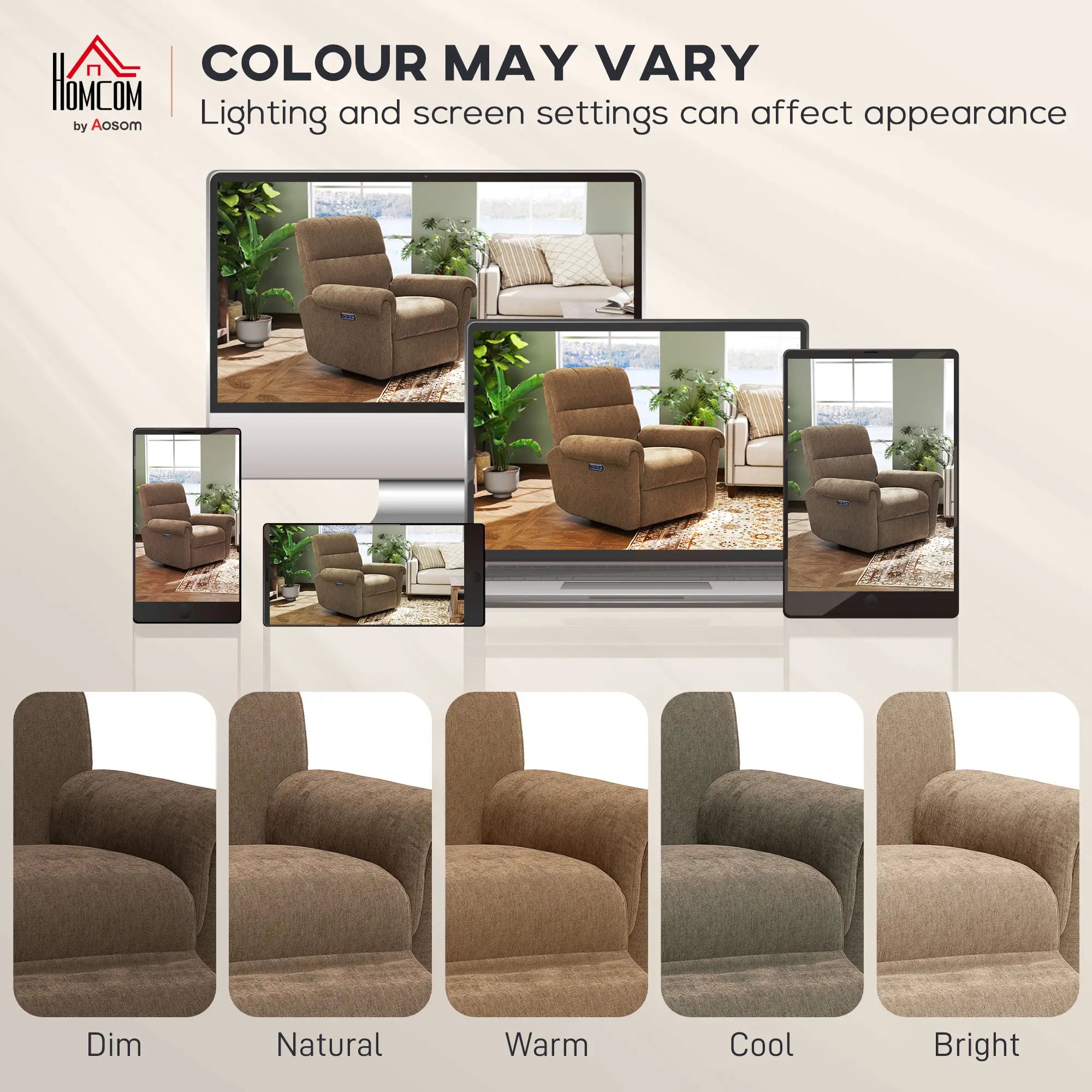 Power Recliner Chair, Fabric Upholstered, USB Ports, Swivel Rocking, Footrest Sofas & Reclining Chairs at Gallery Canada
