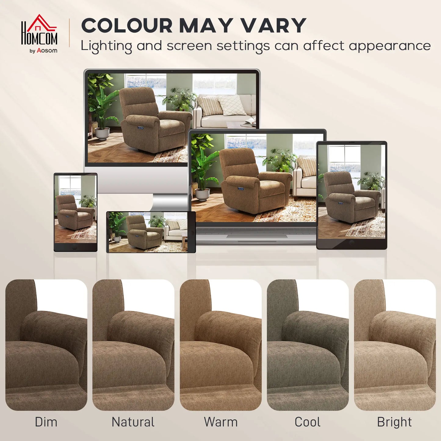 Power Recliner Chair, Fabric Upholstered, USB Ports, Swivel Rocking, Footrest Sofas & Reclining Chairs at Gallery Canada