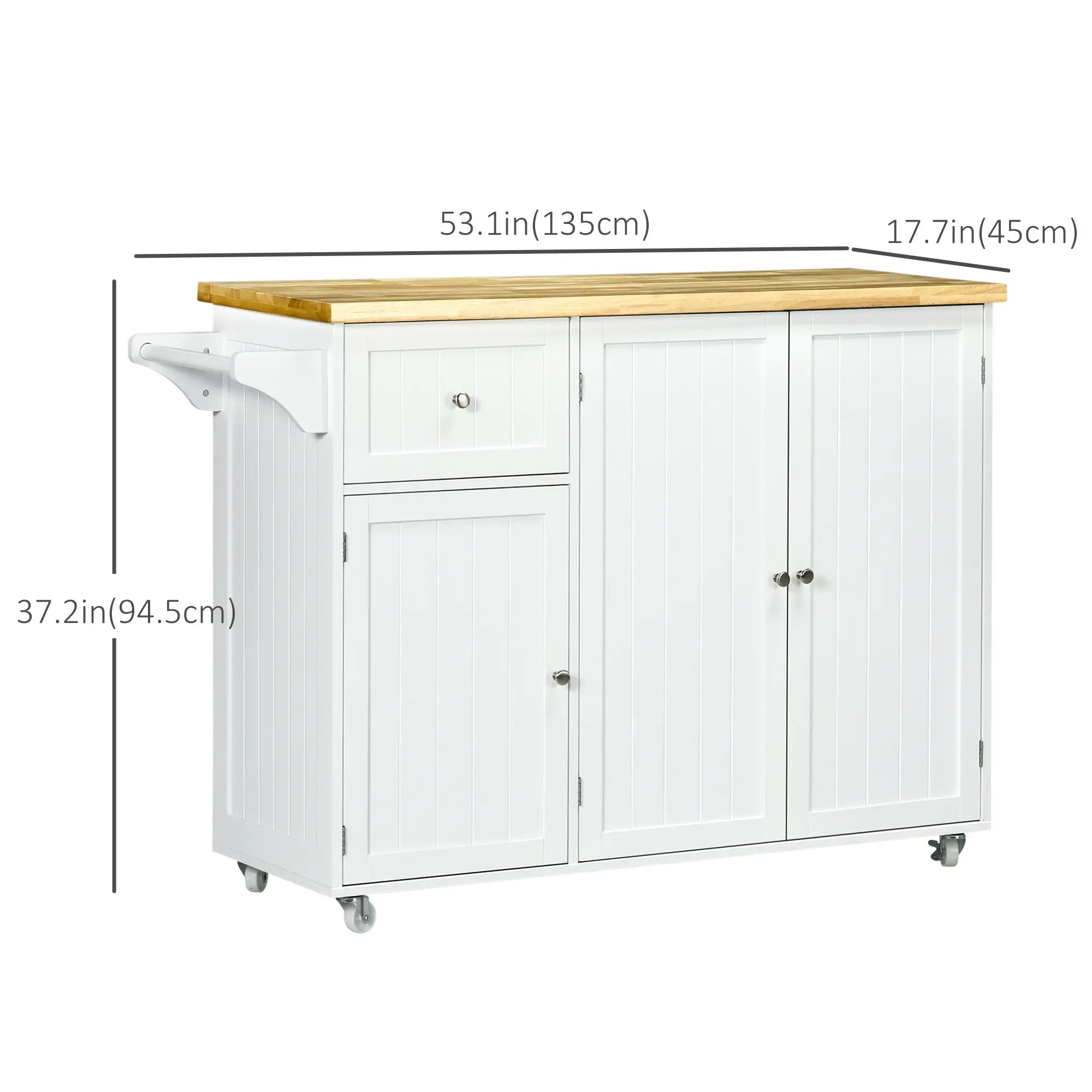 Rolling Kitchen Island with Storage, Drawer, Cabinets, Towel Rack Kitchen Islands & Kitchen Carts at Gallery Canada