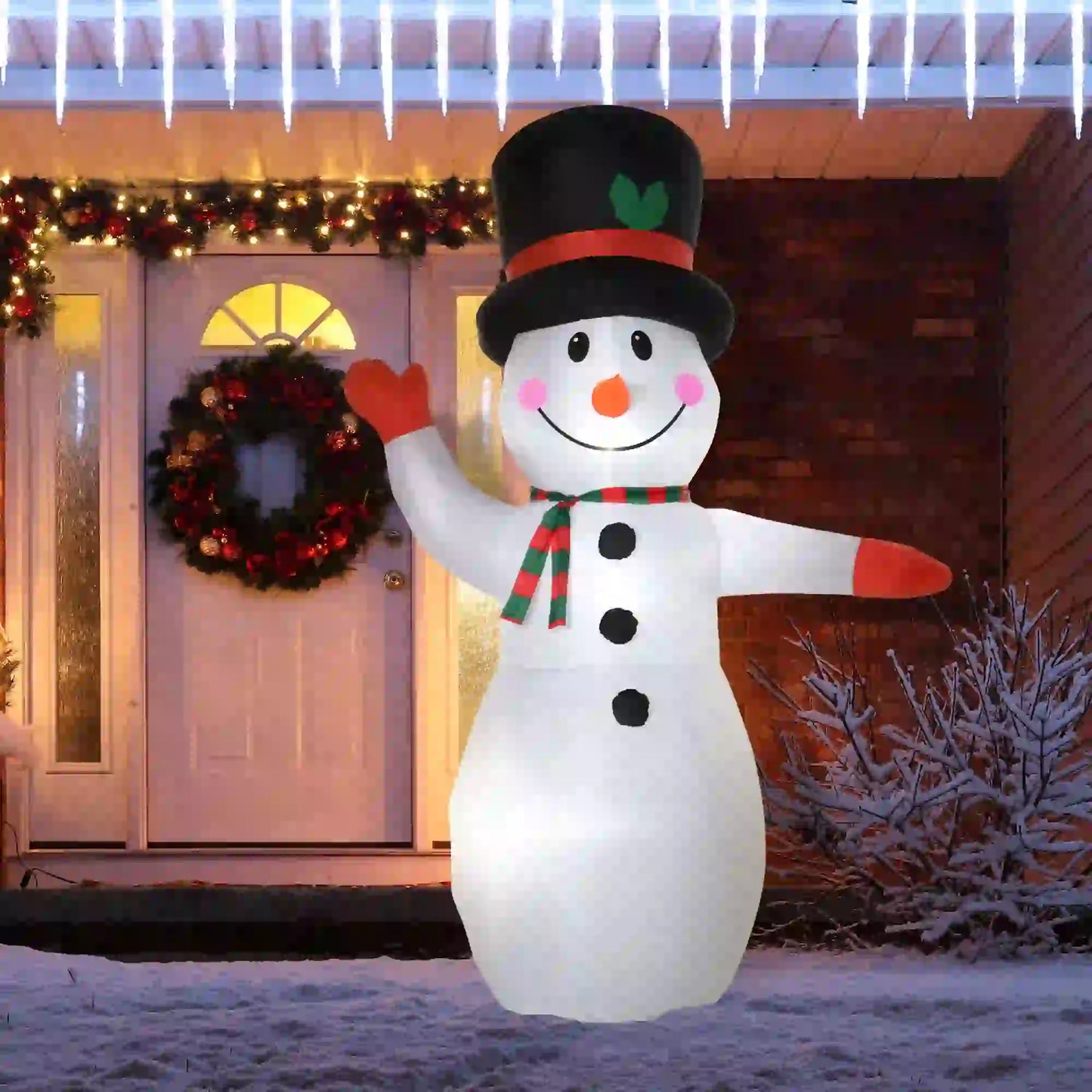 8 Ft Outdoor Lighted Inflatable Christmas Decoration, Waving Snowman Christmas Inflatables at Gallery Canada