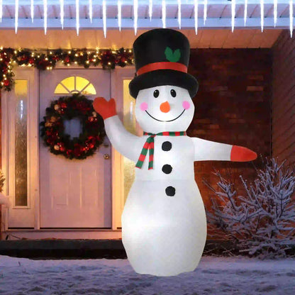 8 Ft Outdoor Lighted Inflatable Christmas Decoration, Waving Snowman Christmas Inflatables at Gallery Canada