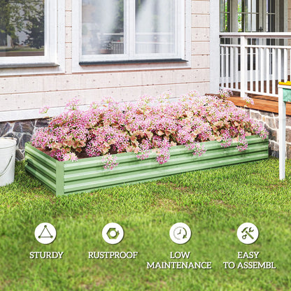 95" X 36" X 12" Galvanized Raised Garden Bed, Green Galvanized Planter Boxes at Gallery Canada
