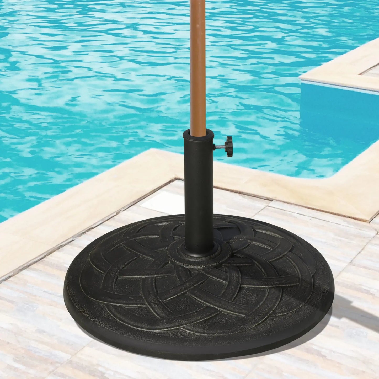 42 lbs 22" Bronze Resin Round Umbrella Base, Patio Stand, Bronze Umbrella Bases at Gallery Canada