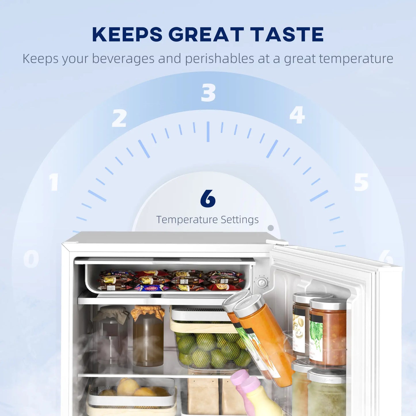 4.5 Cu Ft Mini Fridge with Freezer, Wheels, Adjustable Thermostat, White Small Kitchen Appliances at Gallery Canada