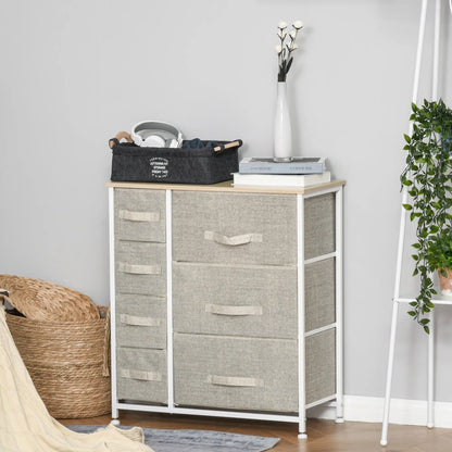 7-Drawer Dresser, Metal Frame, Fabric, Light Grey Storage Cabinets at Gallery Canada