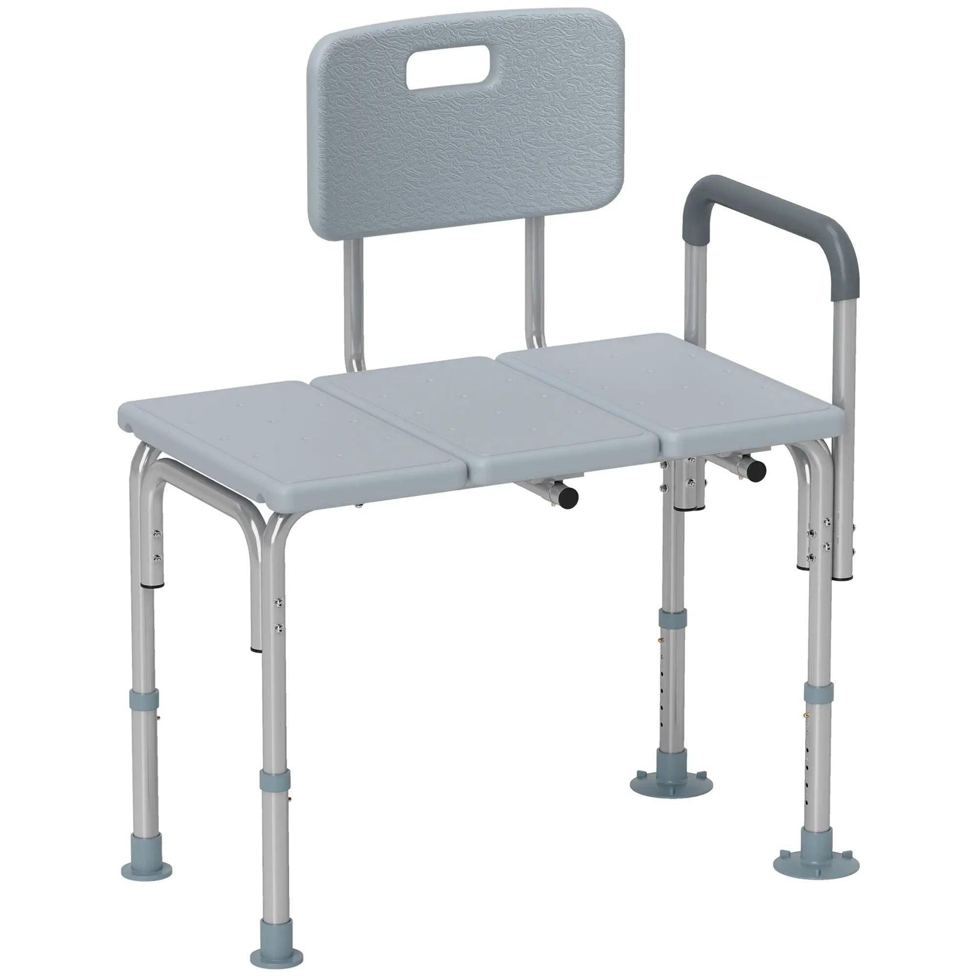 6-Level Adjustable Bath Shower Bench, Aluminum, Non-Slip Feet, Grey Bath Chairs at Gallery Canada