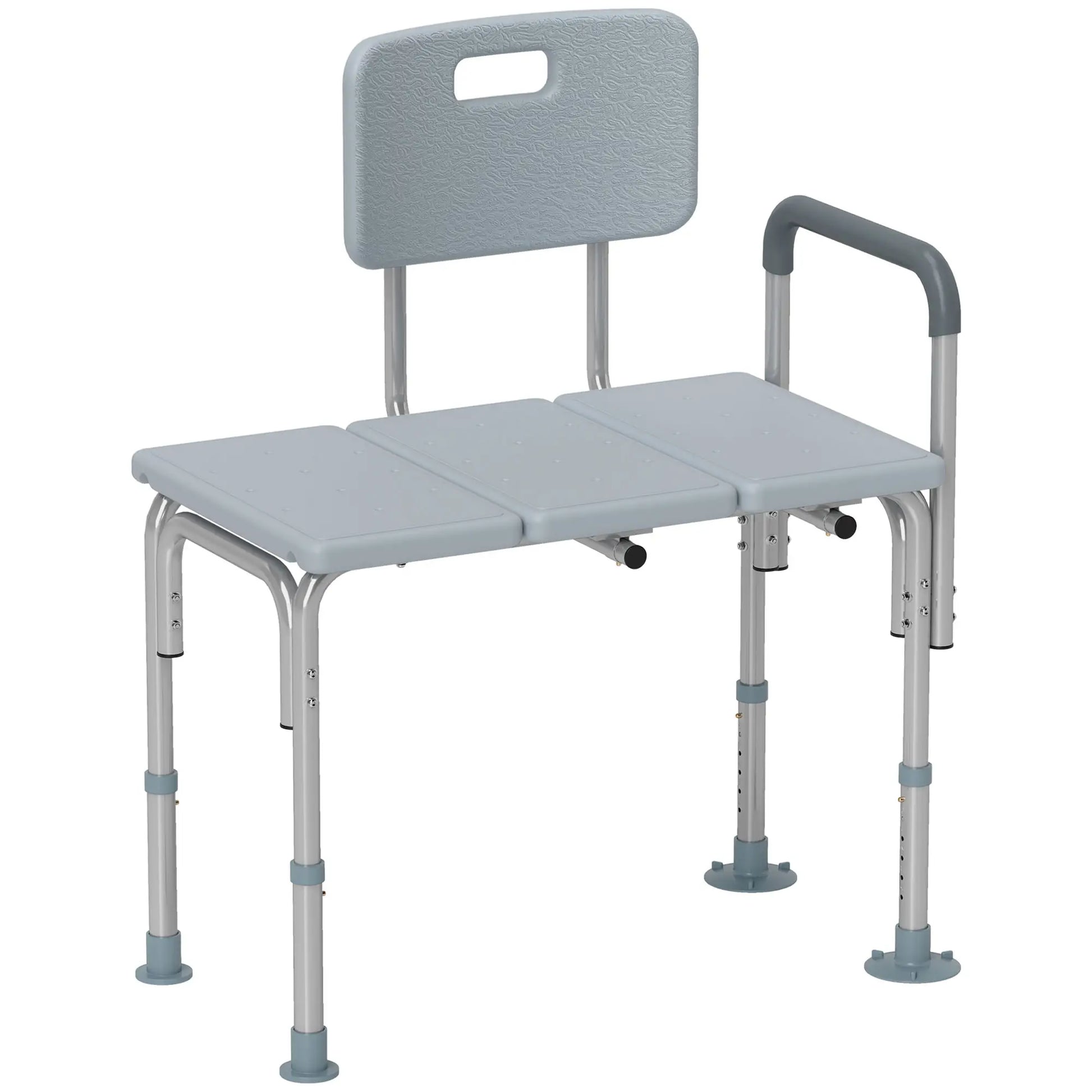 6-Level Adjustable Bath Shower Bench, Aluminum, Non-Slip Feet, Grey Bath Chairs at Gallery Canada