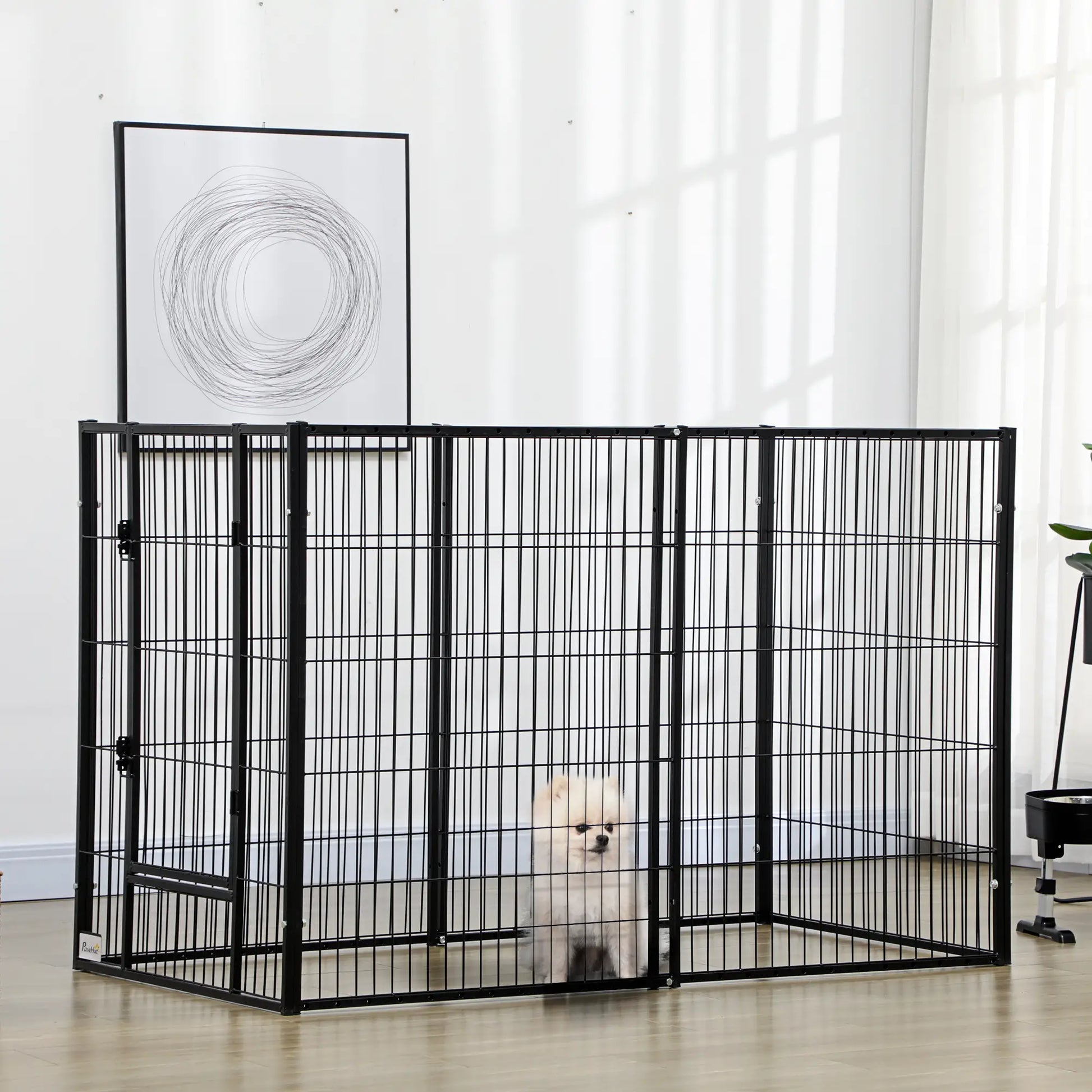 6 Panel 32.5" - 59" x 40" Dog Playpen, Heavy Duty, Indoor Outdoor Houses, Kennels & Pens at Gallery Canada