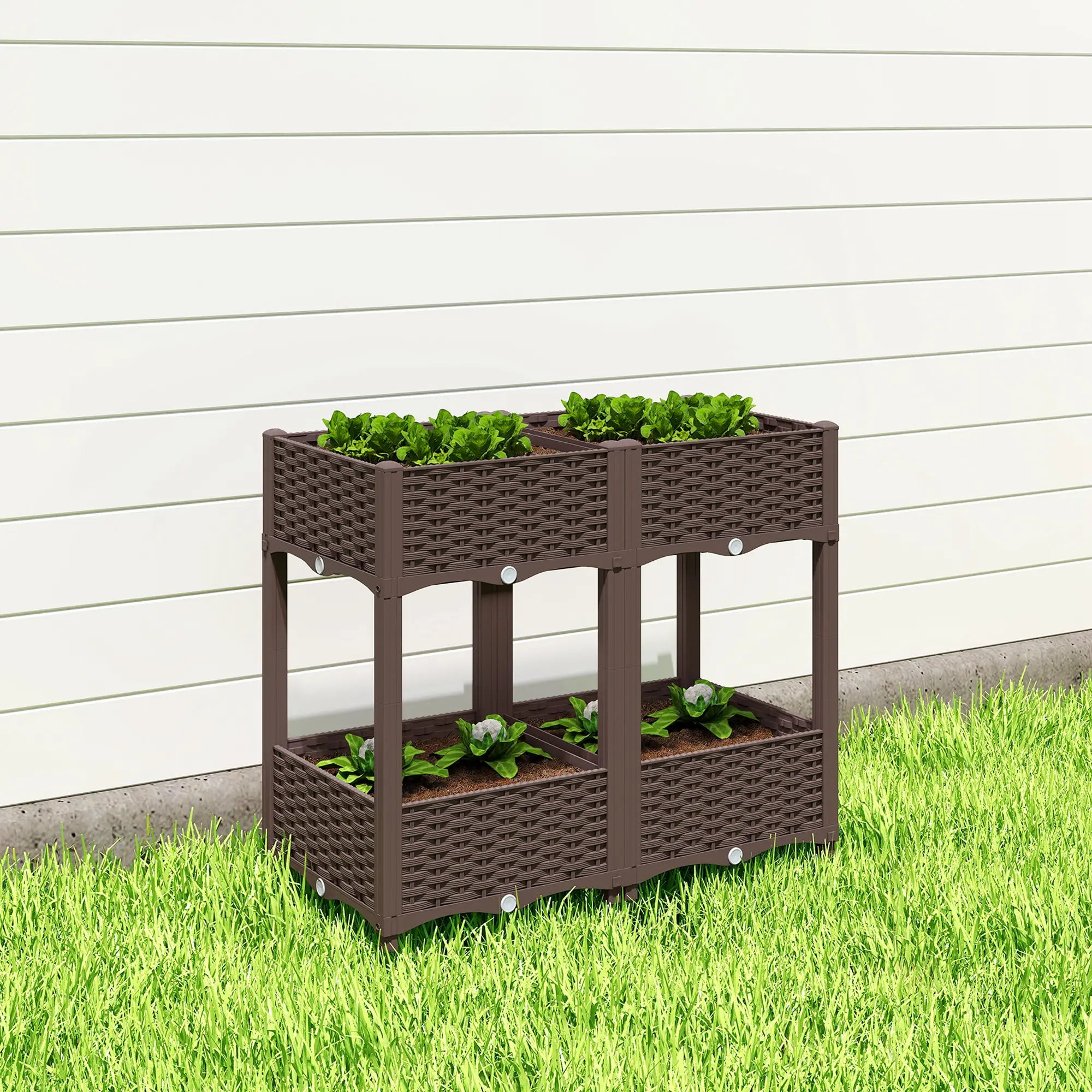 Plastic Raised Garden Bed With Legs, Self Watering Planter Boxes Elevated Garden Beds at Gallery Canada