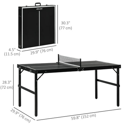 Mini Folding Table Tennis Table, Aluminium Frame, Portable, Black Game Tables at Gallery Canada