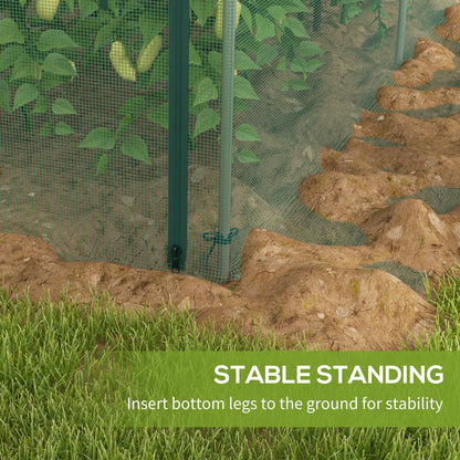 Cage de protection des plantes, 12,2' x 4,1', cadre en acier galvanisé, porte à fermeture éclair enroulable