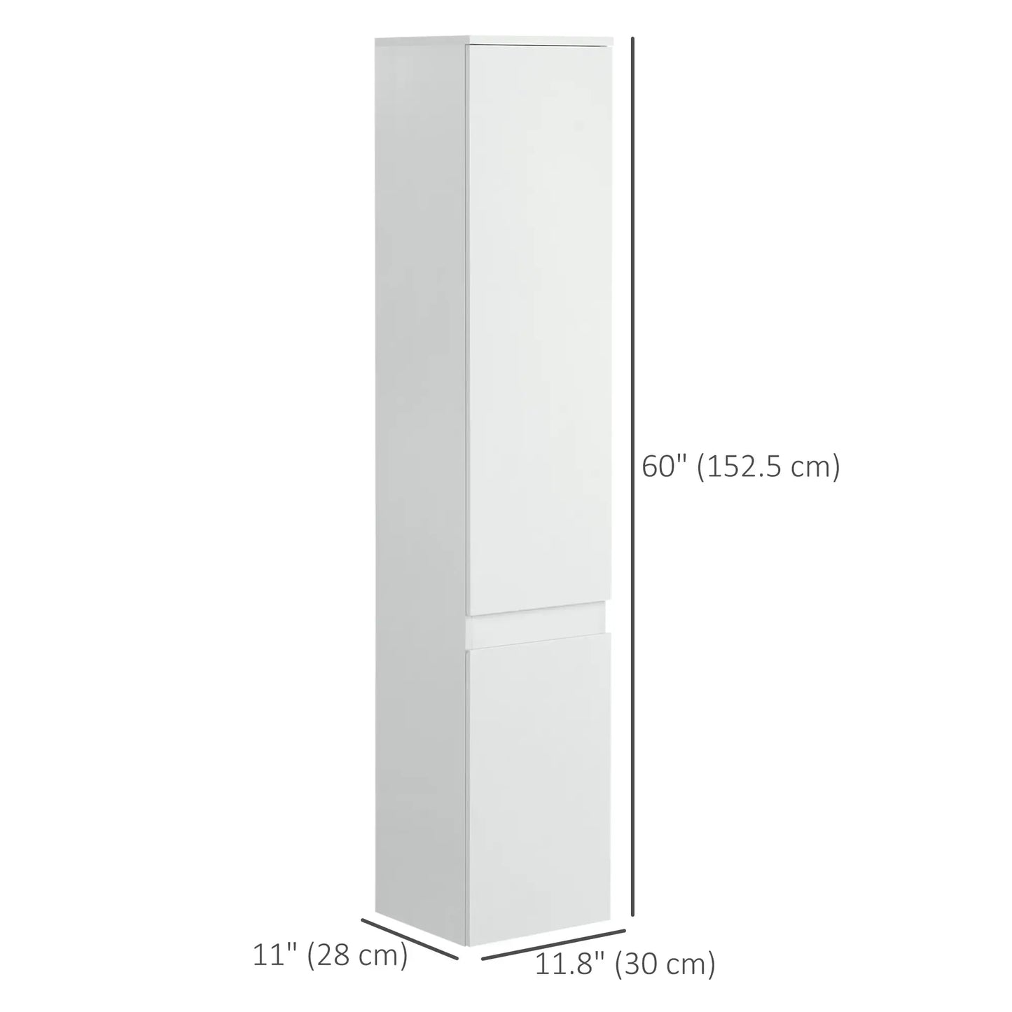 Tall Bathroom Cabinet, Adjustable Shelves, 11.8" x 11" x 6", White Bathroom Cabinets at Gallery Canada