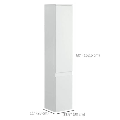 Tall Bathroom Cabinet, Adjustable Shelves, 11.8" x 11" x 6", White Bathroom Cabinets at Gallery Canada