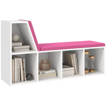 5-Cube Bookshelf with Cushioned Nook, Storage Shelves, Pink Bookshelves & Bookcases Pink, White at Gallery Canada