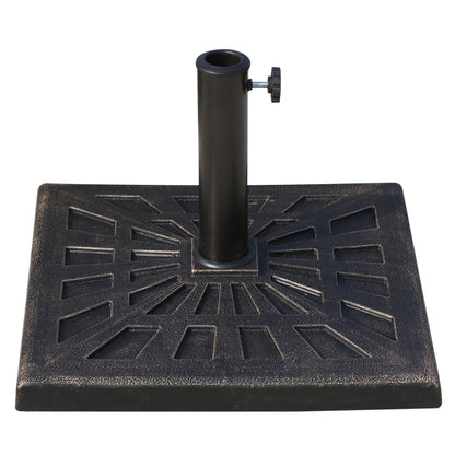 18.5" Square Patio Umbrella Base, Outdoor Resin Stand, Bronze Umbrella Bases Bronze at Gallery Canada