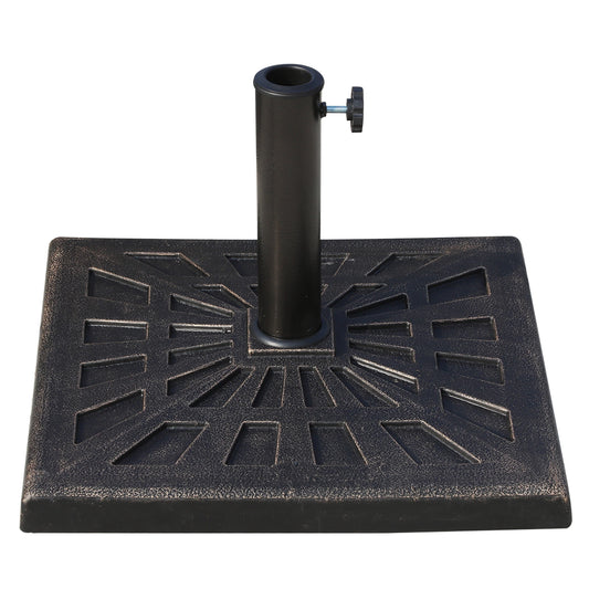 18.5" Square Patio Umbrella Base, Outdoor Resin Stand, Bronze Umbrella Bases Bronze at Gallery Canada