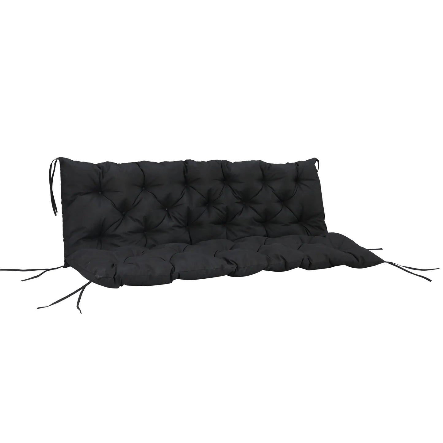 Porch Swing Cushion Garden Bench Cushion with Backrest, Non-Slip 3-Seater Thick Pad, Swing Chair Mat Replacement for Indoor and Outdoor, 59.1" x 38.6", Black Patio Chair Cushions Black at Gallery Canada