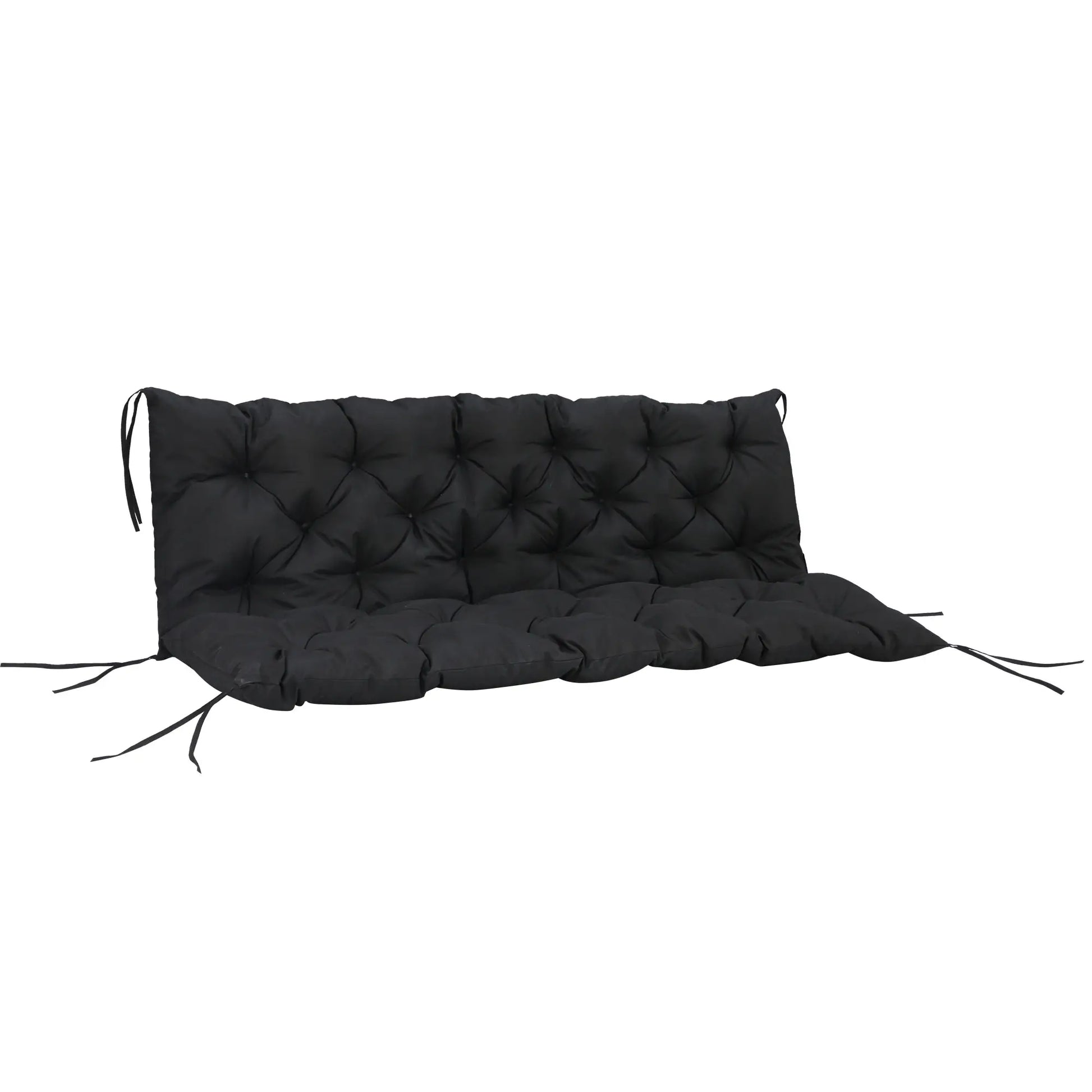 Porch Swing Cushion Garden Bench Cushion with Backrest, Non-Slip 3-Seater Thick Pad, Swing Chair Mat Replacement for Indoor and Outdoor, 59.1" x 38.6", Black Patio Chair Cushions Black at Gallery Canada