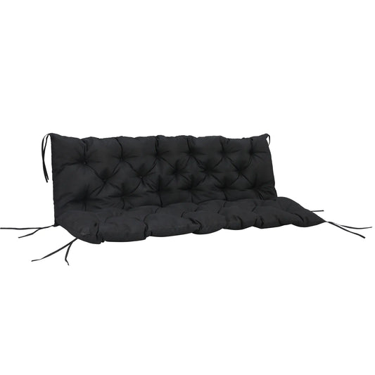 Porch Swing Cushion Garden Bench Cushion with Backrest, Non-Slip 3-Seater Thick Pad, Swing Chair Mat Replacement for Indoor and Outdoor, 59.1" x 38.6", Black Patio Chair Cushions Black at Gallery Canada