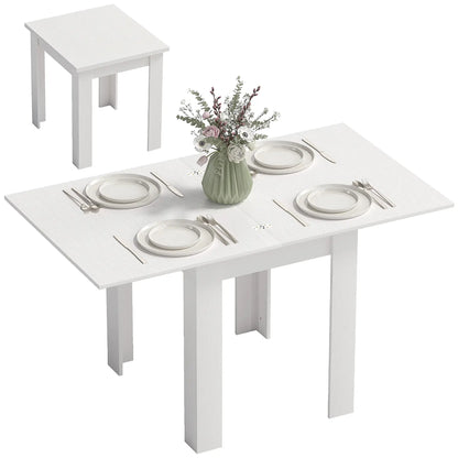 55" Extendable Dining Table for 4-6 Person, Kitchen Table, White Dining Tables at Gallery Canada