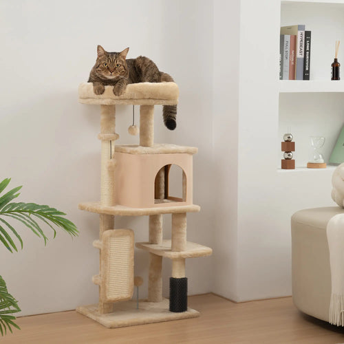 41 Inch Cat Tree, Scratching Posts, Bed, Condo, Grooming Brush, Platforms, Toys