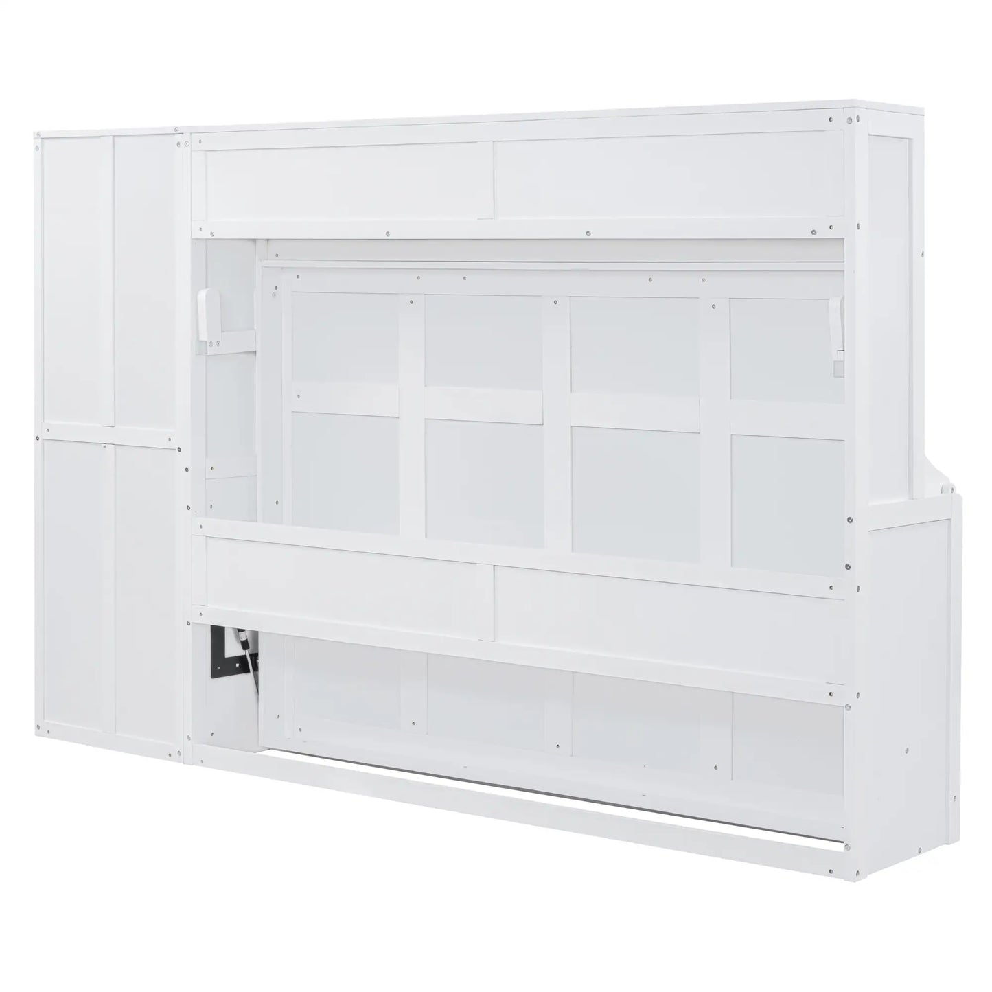 Murphy Bed with Side Flip, Closet, Drawers, 112" L x 21.5" W x 78.5" H, White Bed Frames at Gallery Canada