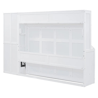 Murphy Bed with Side Flip, Closet, Drawers, 112" L x 21.5" W x 78.5" H, White Bed Frames at Gallery Canada