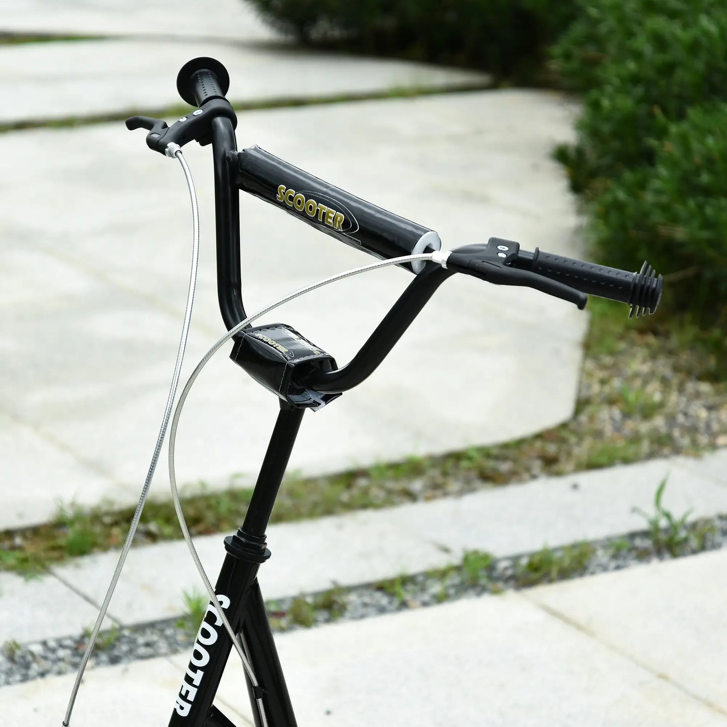 Youth Kick Scooter, Adjustable Handlebar, 16'' Inflatable Wheel, Black Scooters at Gallery Canada