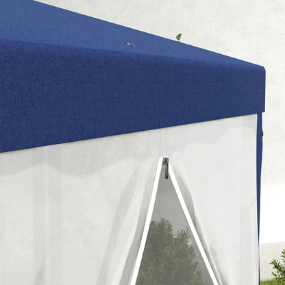 Hexagon Party Tent, Patio Gazebo with Netting, Blue Canopy Tents at Gallery Canada