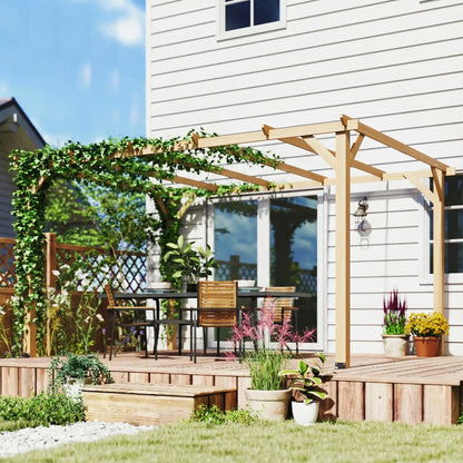 10' x 13' Wooden Pergola, Outdoor Gazebo Trellis, Concrete Anchors Pergolas at Gallery Canada