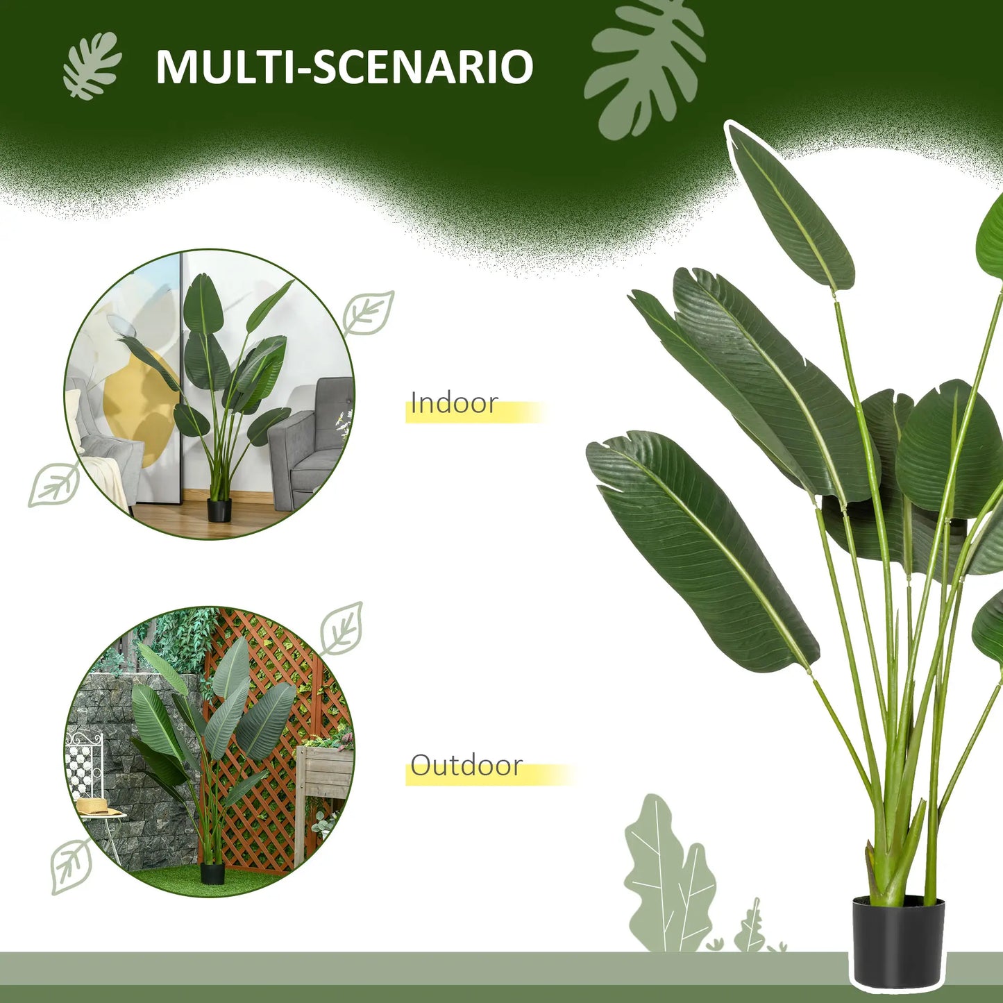 5FT Artificial Banana Tree, Faux Plant in Nursery Pot, Indoor Outdoor Decor Artificial Trees at Gallery Canada