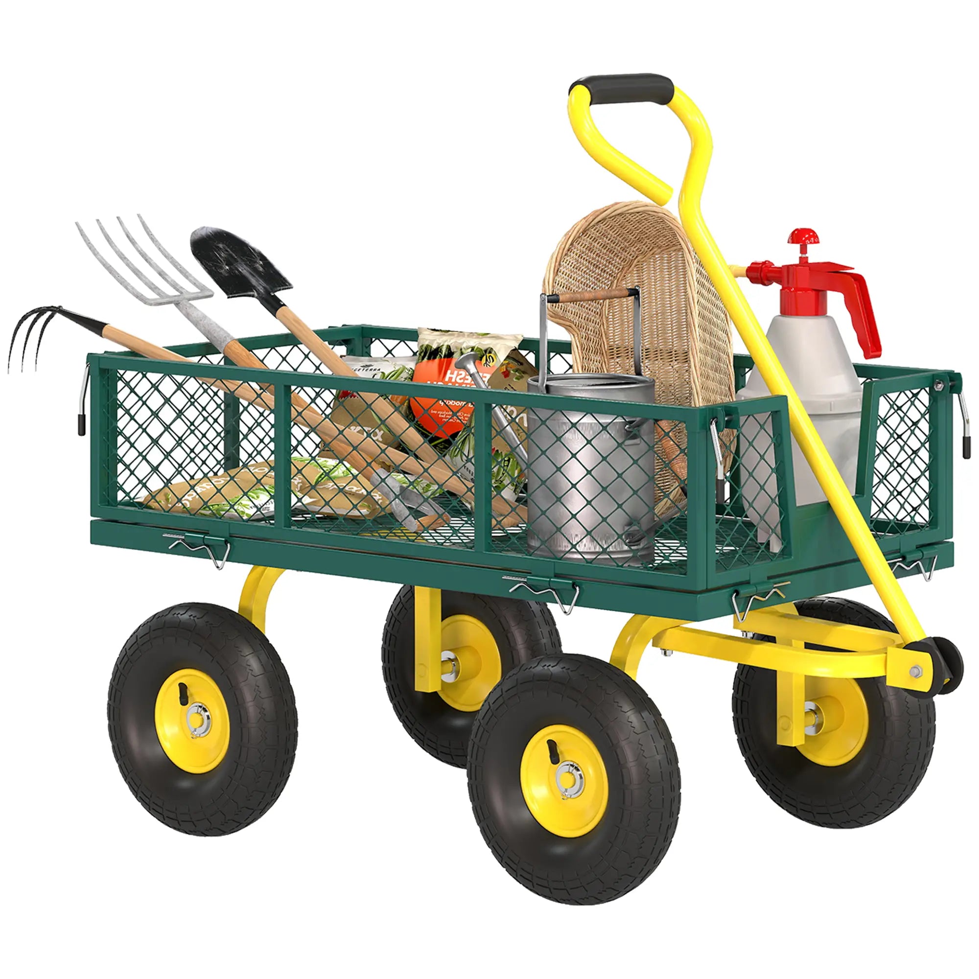 Garden Utility Wagon Cart, Removable Sides, 10