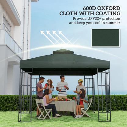 10' x 10' Gazebo Canopy Replacement Cover, UPF30+, Top Cover Only, Green Gazebo Canopy Replacement at Gallery Canada