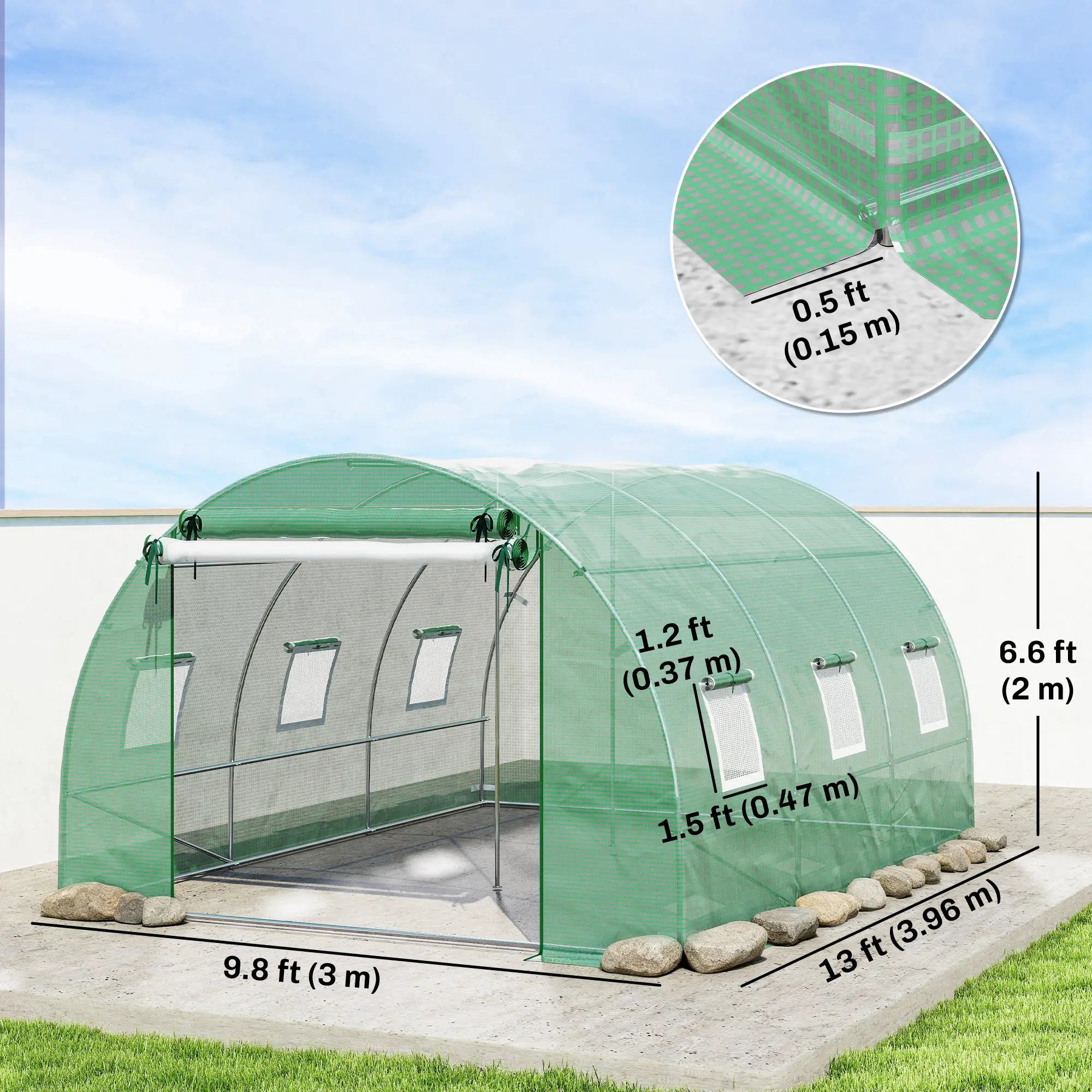 Walk-in Tunnel Greenhouse, 13'x9.8'x6.6', Green Tunnel Greenhouses at Gallery Canada