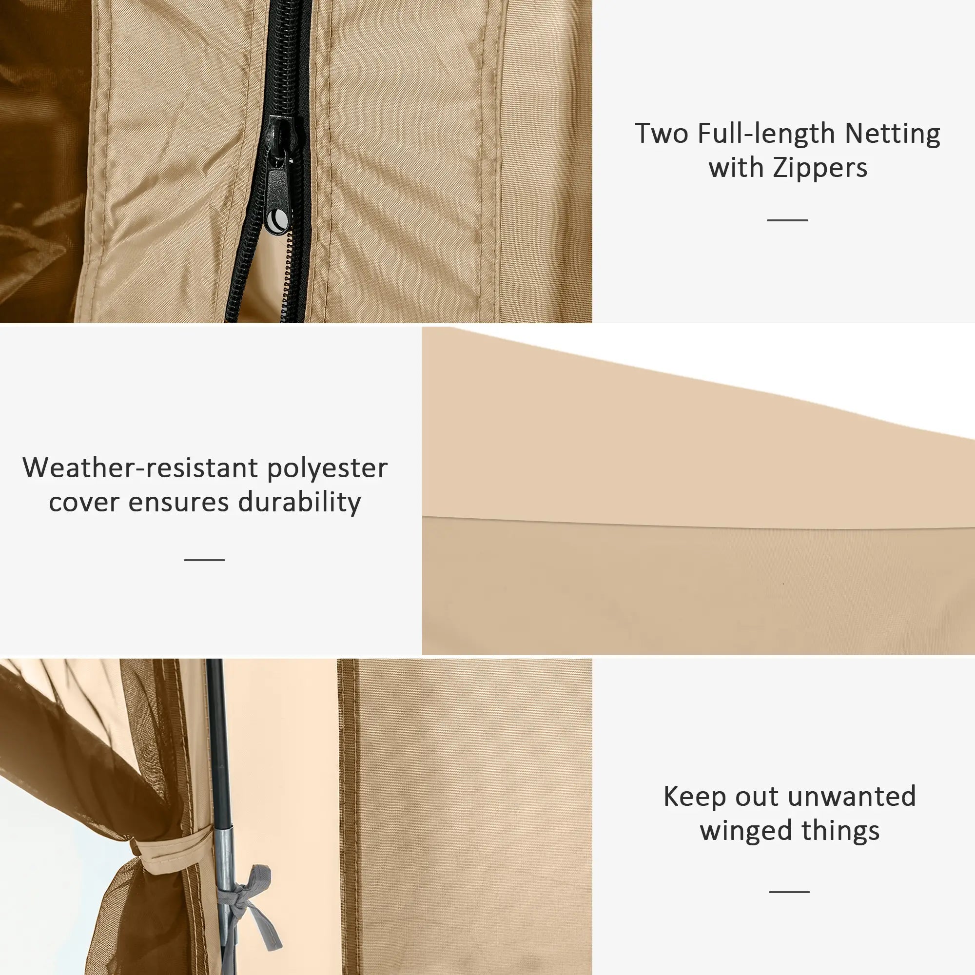 12' x 12' Hexagon Pop Up Screen Tent, Camping Shelter, Beige Pop Up Canopies at Gallery Canada