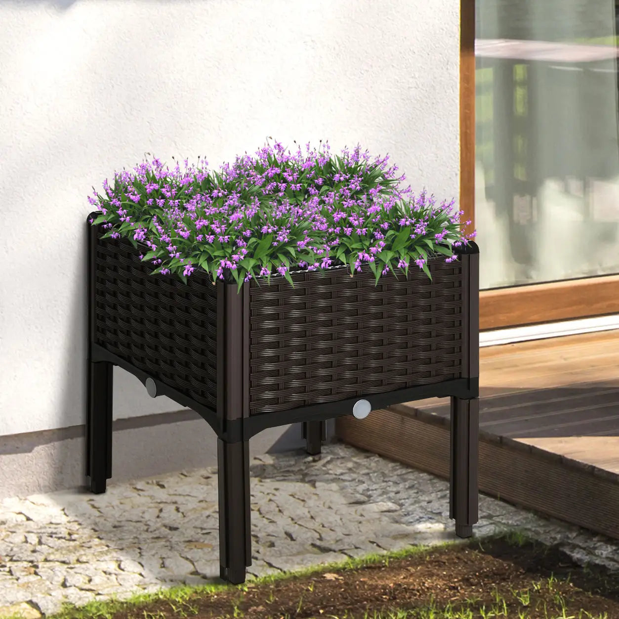 Raised Garden Bed, PP Flower Bed, Vegetable Herb Grow Box, Brown Elevated Garden Beds at Gallery Canada
