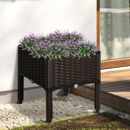Raised Garden Bed, PP Flower Bed, Vegetable Herb Grow Box, Brown Elevated Garden Beds at Gallery Canada