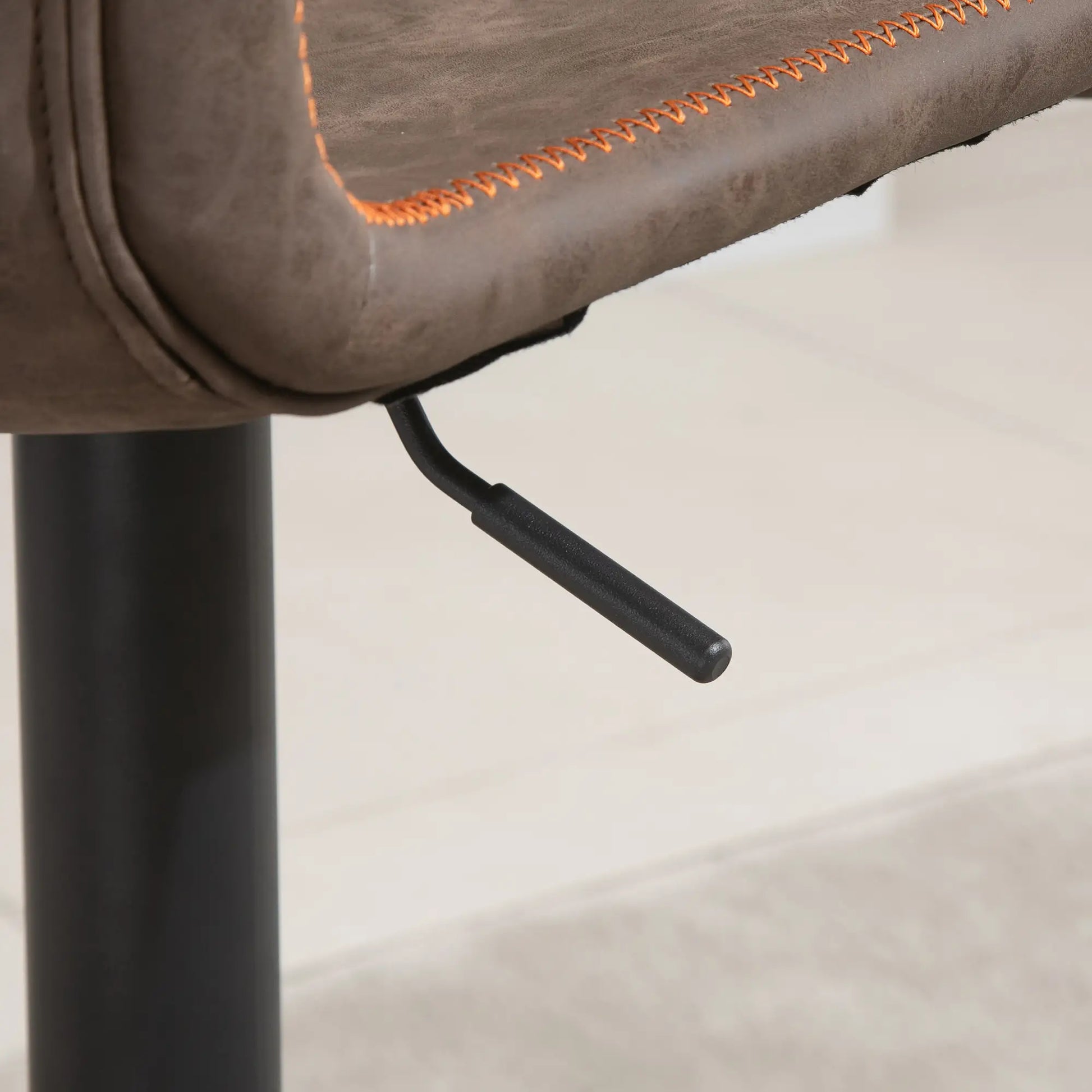 Swivel Bar Stools Set of 2, Adjustable Height, PU Leather, Brown Bar Stools at Gallery Canada