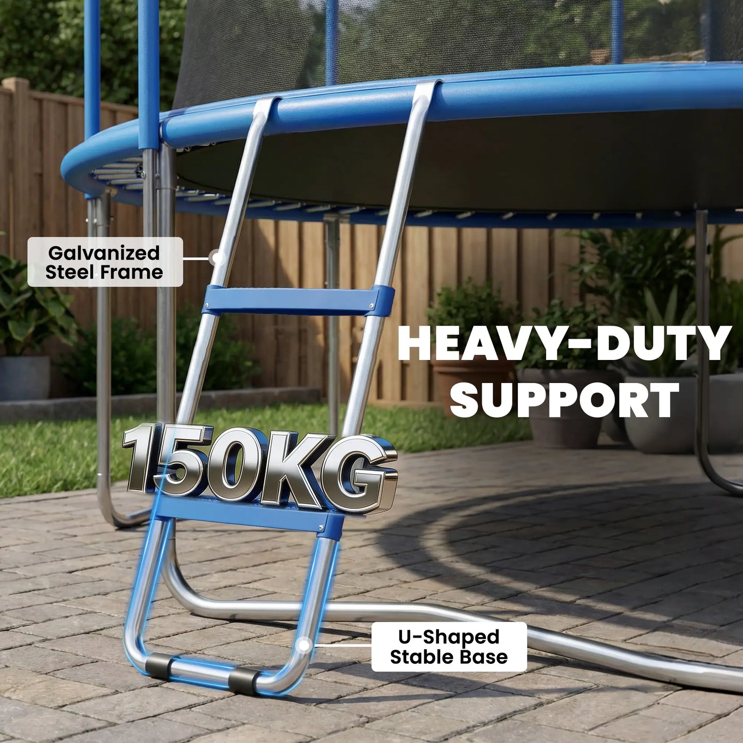 Trampoline Ladder, 2 Steps, Galvanized Steel, 330LBS Capacity Trampolines at Gallery Canada